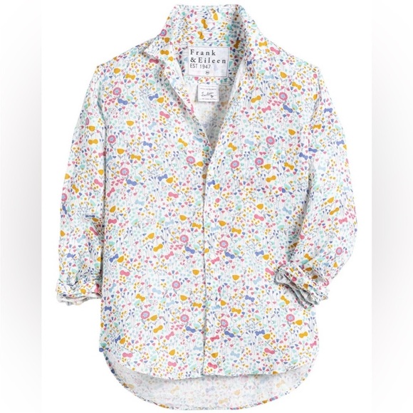 Frank & Eileen “Eileen” Italian Linen Floral Button Down Shirt *EUC* size M - Picture 4 of 14